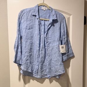 Bella Dahl Sky Blue Speckled Blouse